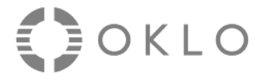 OKLO logo featuring a circular segmented emblem to the left of the word OKLO.